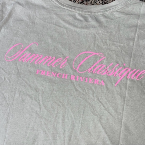 Universal Thread French Riviera Beige T-Shirt with Pink Details NWT - Picture 4 of 6